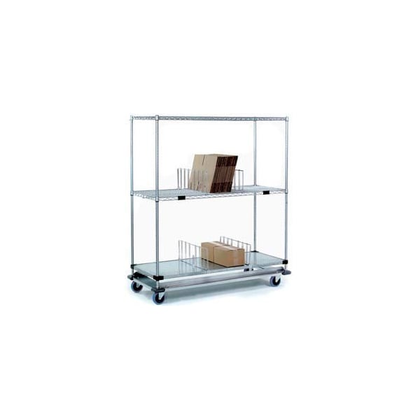 Nexel Open Sided Wire Stock Picker Truck w/3 Shelves, 1000 lb. Capacity, 36inL x 24inW x 69inH 558830A - main